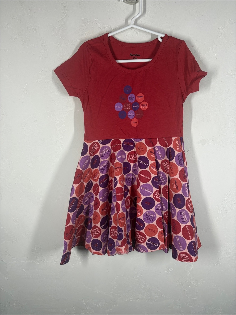 Svaha Red & Pink Dot Print Kids Dress size 6 Yrs